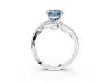 White gold Fancy Blue Princess  Solitaire with Pavé Twist Band and Four-Prong Setting_79