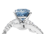 White gold Fancy Blue Princess  Solitaire with Pavé Twist Band and Four-Prong Setting_80