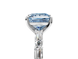 White gold Fancy Blue Princess  Solitaire with Side Baguettes and Channel Set Band_50