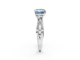 White gold Fancy Blue Princess  Three-Stone Diamond Ring with Pavé Split Shank and Four-Prong Setting_64