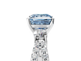 White gold Fancy Blue Princess  Three-Stone Diamond Ring with Pavé Split Shank and Four-Prong Setting_67