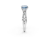 White gold Fancy Blue Princess  Three-Stone Diamond Ring with Pavé Split Shank and Four-Prong Setting_69
