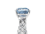 White gold Fancy Blue Princess  Three-Stone Diamond Ring with Pavé Split Shank and Four-Prong Setting_75