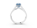 White gold Fancy Blue Radiant  Brilliant Channel-Set Solitaire Ring with Four-Prong Setting_23