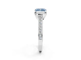 White gold Fancy Blue Radiant  Brilliant Cut Diamond Engagement Ring with Pavé Band and Four-Prong Setting_51