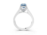 White gold Fancy Blue Radiant  Brilliant Cut Diamond Engagement Ring with Pavé Band and Four-Prong Setting_52