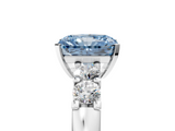 White gold Fancy Blue Radiant  Brilliant Cut Diamond Five-Stone Prong Set Engagement Ring with Channel Band_8