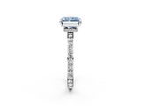 White gold Fancy Blue Radiant  Brilliant Pavé Band Solitaire with Four-Prong Setting_43