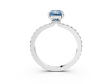 White gold Fancy Blue Radiant  Brilliant Pavé Band Solitaire with Four-Prong Setting_44
