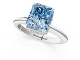 White gold Fancy Blue Radiant  Brilliant Solitaire Engagement Ring with Six-Prong Setting and Classic Band_21