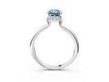 White gold Fancy Blue Radiant  Brilliant Solitaire Engagement Ring with Six-Prong Setting and Classic Band_23