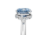 White gold Fancy Blue Radiant  Brilliant Solitaire Engagement Ring with Six-Prong Setting and Classic Band_24