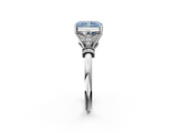 White gold Fancy Blue Radiant  Brilliant Solitaire with Pave Band and Four-Prong Setting_22