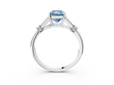 White gold Fancy Blue Radiant  Brilliant Solitaire with Pave Band and Four-Prong Setting_23