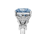 White gold Fancy Blue Radiant  Brilliant Solitaire with Pave Band and Four-Prong Setting_25