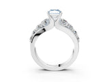 White gold Fancy Blue Radiant  Brilliant Solitaire with Side Stones on a Pave Band and Four-Prong Setting_27