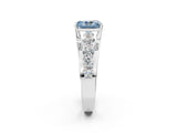 White gold Fancy Blue Radiant  Brilliant Solitaire with Side Stones on a Pave Band and Four-Prong Setting_64