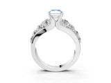 White gold Fancy Blue Radiant  Brilliant Solitaire with Side Stones on a Pave Band and Four-Prong Setting_65