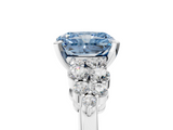 White gold Fancy Blue Radiant  Cluster Diamond Engagement Ring with Pavé Band and Four-Prong Setting_57