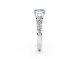 White gold Fancy Blue Radiant Cut Brilliant Diamond Pavé Band with Six-Prong Setting_14