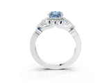 White gold Fancy Blue Radiant Cut Brilliant Milgrain Pave Heart Band Solitaire Ring_15