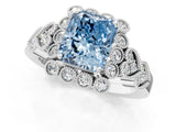 White gold Fancy Blue Radiant Cut Brilliant Milgrain Pave Heart Band Solitaire Ring_25