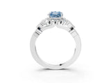 White gold Fancy Blue Radiant Cut Brilliant Milgrain Pave Heart Band Solitaire Ring_27