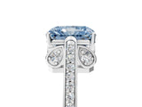 White gold Fancy Blue Radiant  Cut Cathedral Pave Diamond Engagement Ring with Six-Prong Setting_37