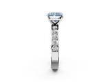 White gold Fancy Blue Radiant  Cut Channel Set Diamond Engagement Ring with Four-Prong Setting_237