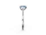 White gold Fancy Blue Radiant  Cut Channel Set Solitaire Engagement Ring with Four-Prong Setting_228