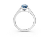 White gold Fancy Blue Radiant  Cut Channel Set Solitaire Engagement Ring with Four-Prong Setting_228