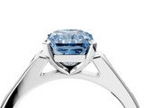 White gold Fancy Blue Radiant  Cut Channel Set Solitaire Engagement Ring with Four-Prong Setting_229