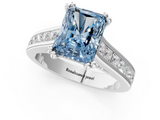 White gold Fancy Blue Radiant  Cut Channel Set Solitaire Engagement Ring with Prong Setting_20