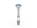 White gold Fancy Blue Radiant  Cut Channel Set Solitaire Engagement Ring with Prong Setting_22