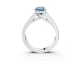 White gold Fancy Blue Radiant Cut Cut Channel Set Solitaire Ring with Four-Prong Setting_15