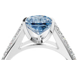 White gold Fancy Blue Radiant Cut Cut Diamond Channel Set Pave Band with Tension Prong Setting_4