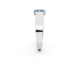 White gold Fancy Blue Radiant Cut Cut Diamond Channel Set Solitaire Ring with Four-Prong Setting_121