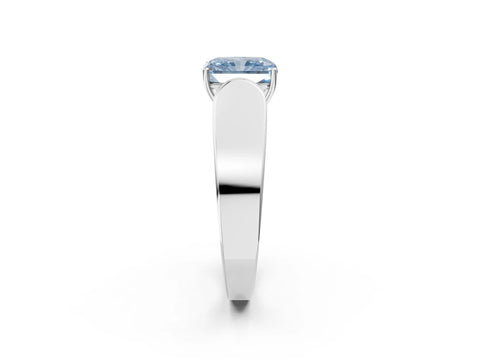 White gold Fancy Blue Radiant Cut Cut Diamond Channel Set Solitaire Ring with Four-Prong Setting_2