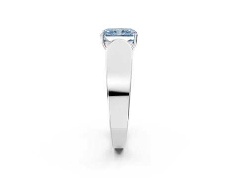 White gold Fancy Blue Radiant Cut Cut Diamond Channel Set Solitaire Ring with Four-Prong Setting_98