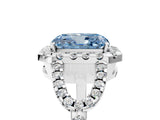 White gold Fancy Blue Radiant Cut Cut Diamond Halo Engagement Ring with Open Split Pavé Band_5