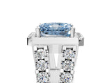 White gold Fancy Blue Radiant Cut Cut Halo Split Shank Prong Set Ring_5