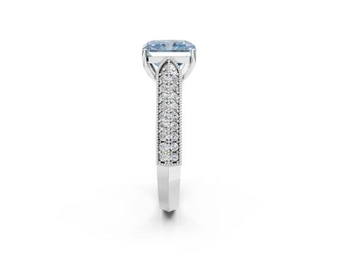 White gold Fancy Blue Radiant Cut Cut Pave Split Shank Engagement Ring with Four-Prong Setting_14