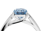White gold Fancy Blue Radiant Cut Cut Pave Split Shank Engagement Ring with Four-Prong Setting_16