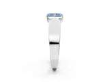 White gold Fancy Blue Radiant Cut Diamond Channel Set Solitaire Ring with Four-Prong Setting_16
