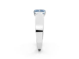 White gold Fancy Blue Radiant Cut Diamond Channel Set Solitaire Ring with Four-Prong Setting_47