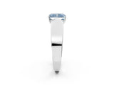 White gold Fancy Blue Radiant Cut Diamond Channel Set Solitaire Ring with Four-Prong Setting_77