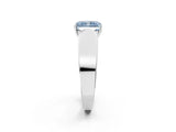 White gold Fancy Blue Radiant Cut Diamond Channel Set Solitaire Ring with Four-Prong Setting_88