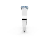 White gold Fancy Blue Radiant Cut Diamond Channel Set Solitaire Ring with Four-Prong Setting_89