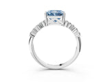 White gold Fancy Blue Radiant Cut Diamond Cluster Pavé Band with Four-Prong Setting_27