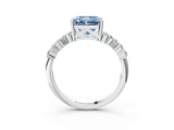 White gold Fancy Blue Radiant Cut Diamond Cluster Pavé Band with Four-Prong Setting_39